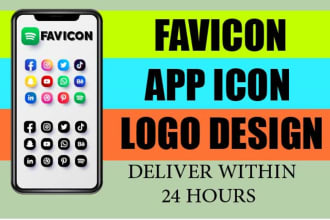 design professional custom favicon or app icon and logo