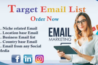build niche targeted email list for usa, uk, canada, australia, italy, germany