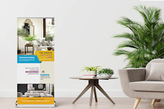 design roll up, pull up, popup,  x banner, retractable banner