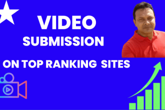 do manually upload your video to 70 video submission sites high da DR backlinks