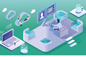 do unique 2d, 3d isometric illustration and flat vector art illustrations