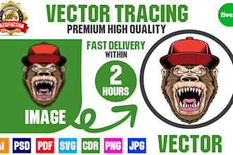 redraw, modify and vectorize your logo or image with transparent png