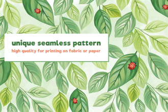 draw a unique seamless pattern for fabric and textiles