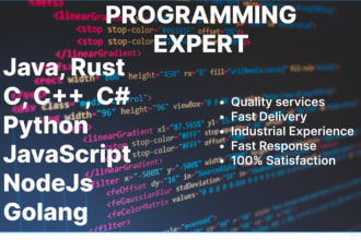 do rust python java javascript c golang and dotnet tasks