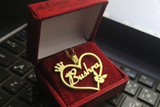 design custom personalized name necklace cutting file for laser cutting machine