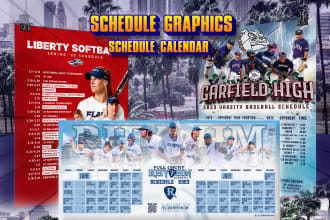 design sports graphics poster, sports team schedule
