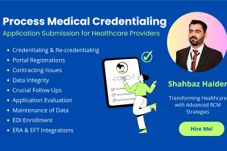process medical credentialing and enrollment application for healthcare doctors