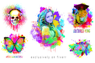 create amazing trendy watercolor graphic t shirt design