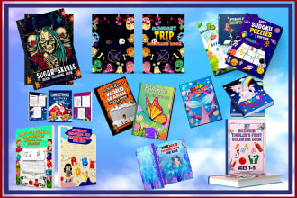create coloring book cover and interior pages for kids and adults for amazon kdp