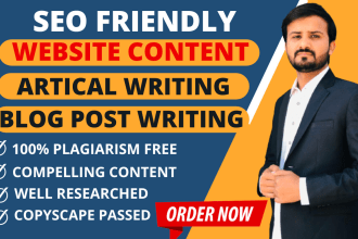 do website content writing, blog post writing, artical writing, copy writing