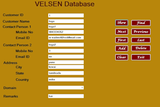 create database projects with front end