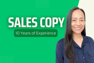 provide sales copy and copywriting