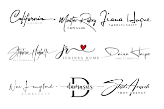 design handwriting, scripted, handwritten, cursive, signature logo