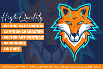 do any cartoon illustration, caricature, youtube, sport mascot logo design