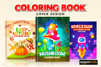 design kdp coloring book cover, adult coloring book, activity book for children