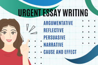do essay writing, argumentative, cause and effect, persuasive and reflective