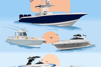 do a profetional boat vector art