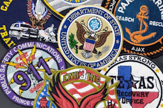 do custom embroidered patches designed digitized and shipped