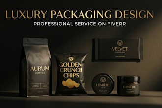 design premium product packaging for food, snacks, nuts and chips