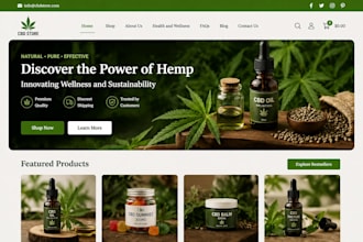 build medical or cannabis, weed, hemp, marijuana cbd ecommerce website