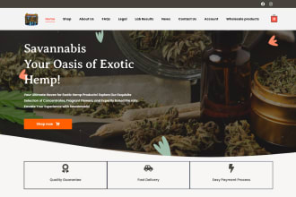 build medical or cannabis, weed, hemp, marijuana cbd ecommerce website