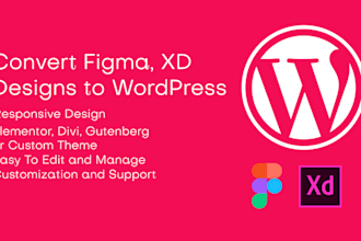 convert figma to wordpress, xd, PSD to wordpress
