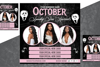 design trendy halloween party flyer with fast delivery