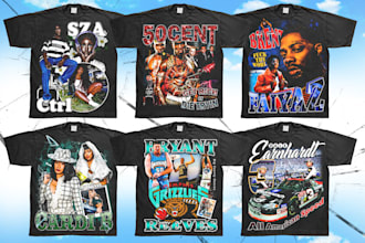 do bootleg vintage rap hip hop t shirt design