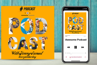 do an attractive podcast cover art design