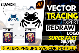 redraw logo, vector tracing, convert to vector quickly