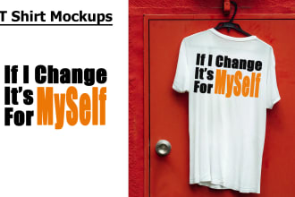 design custom t shirts mockup with your logo or any design