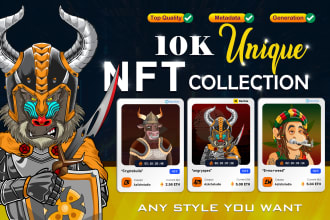 design unique nft arts and generate collection with metadata