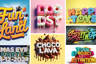 design fun 3d text effects and playful sweet and food logo