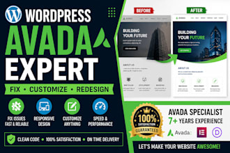 fix and customize your wordpress avada website professionally