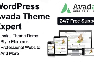 design wordpress landing page or customize avada themes