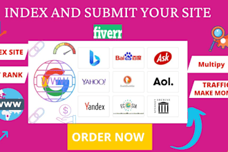 index submit your website in google,bing, yahoo,yandex search engines