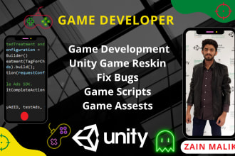 develop, fix and reskin unity 3d games