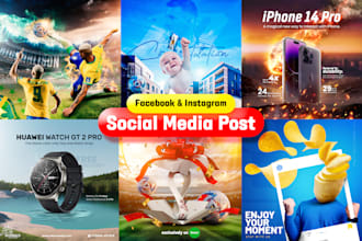 design 10 creative social media posts and banner ads