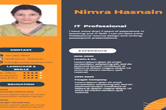 provide resume writing, designing, editing and cover letter