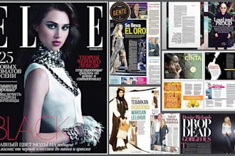 do magazine design, cover, catalog, newsletter lookbook, magazine layout