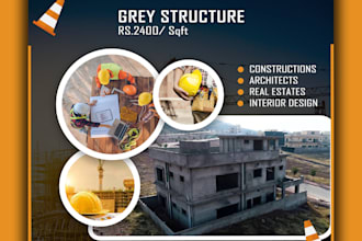 create construction poster or flyer in very short time