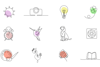 design minimalist vector line art icons
