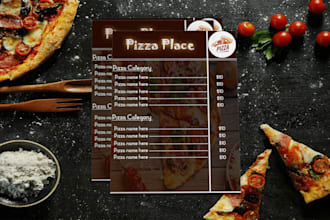 design creative pizza,burger menu restaurant menu etc