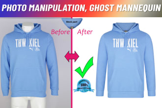 do ghost mannequin or neck joint , dummy retouch in photoshop