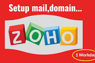 fix, setup  zoho mail, domain in 1 hr
