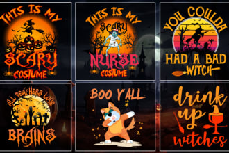 make trendy halloween t shirt design and custom for pod