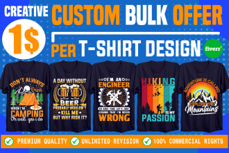create bulk t shirt designs for merch, etsy, teespring, pod