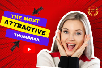 design amazing catchy 3 youtube thumbnail in 24 hours