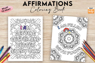 design custom affirmations coloring book for adults and kids
