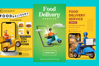 create a food delivery flyer poster design for social media or local use